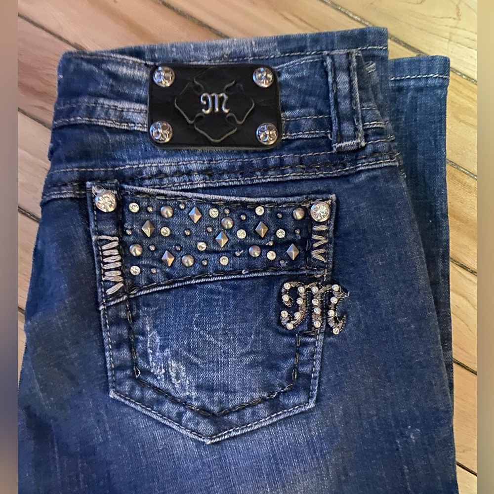 Miss Me Dark Blue Studded Boot Cut Jeans